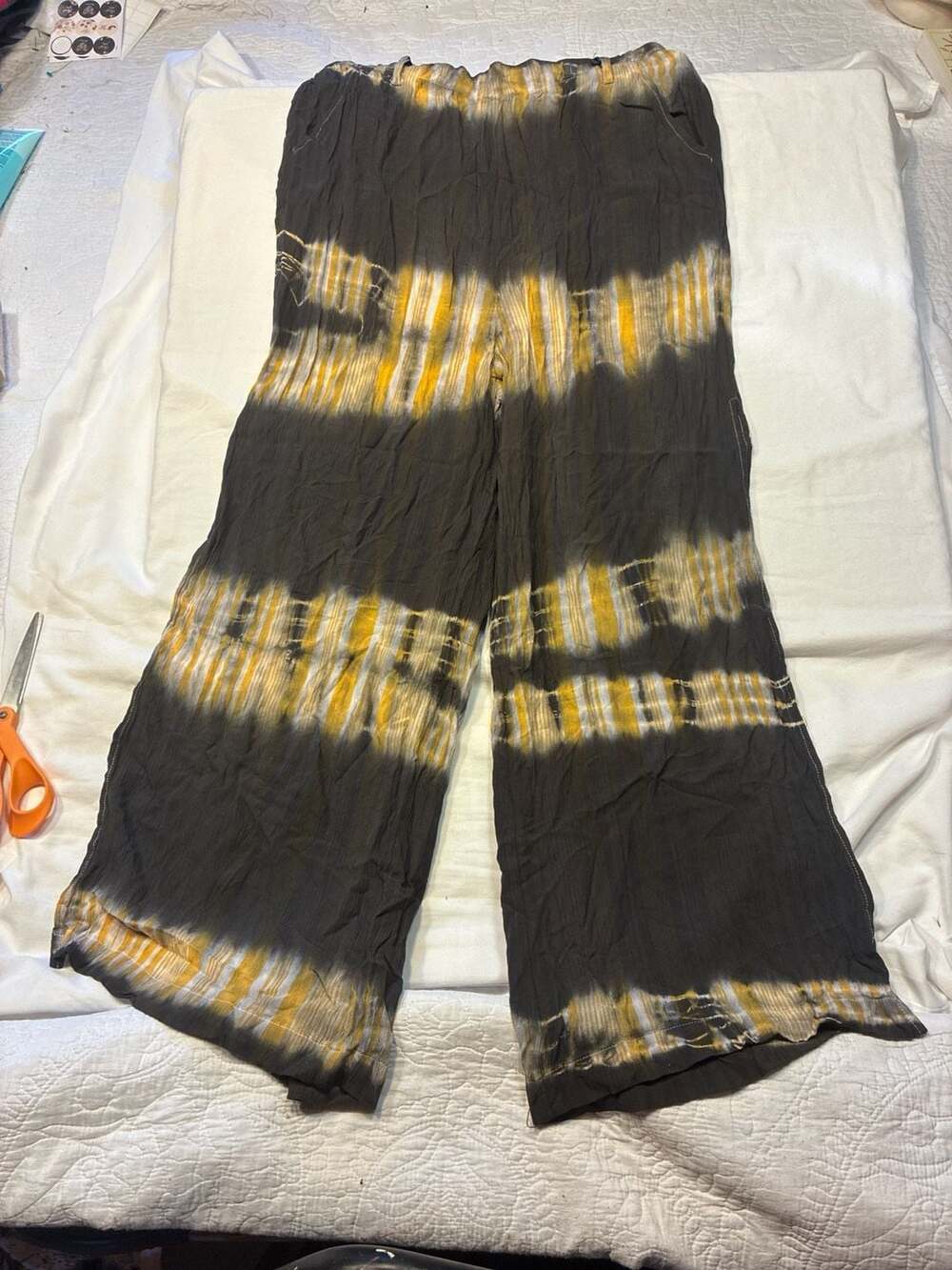 Yoga Trendz Tie-Dye Bohemian Wide-Leg Rayon Palazzo Pants